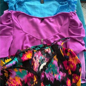 LOT OF 4 Vibrant Colored Women's Tops